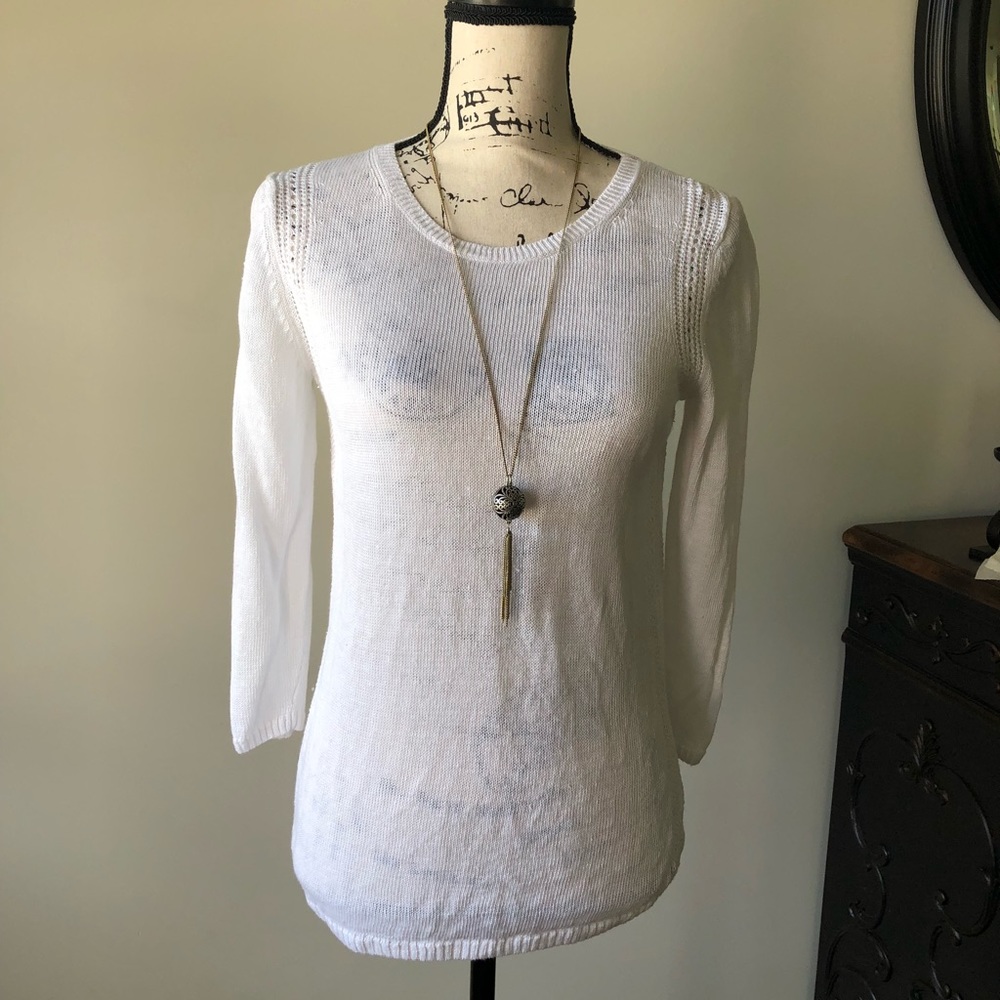 Talbots summer white sweater